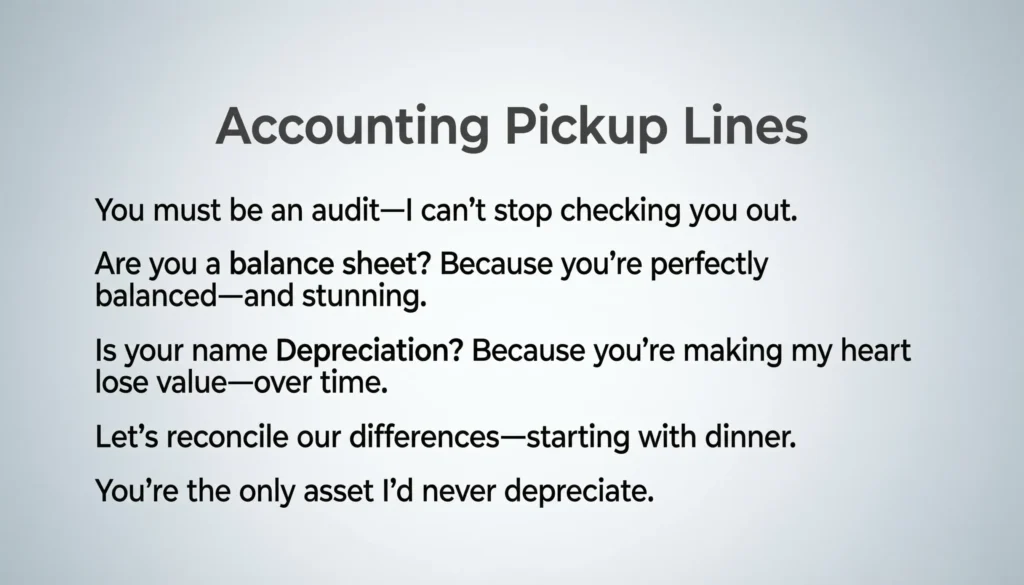 Accounting Pickup Lines