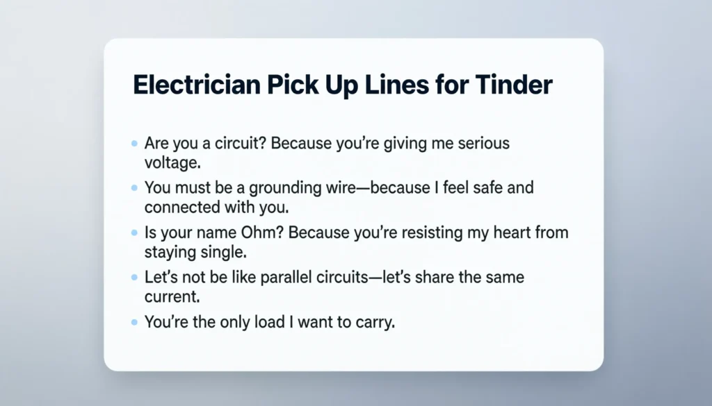 Electrician Pick Up Lines for Tinder