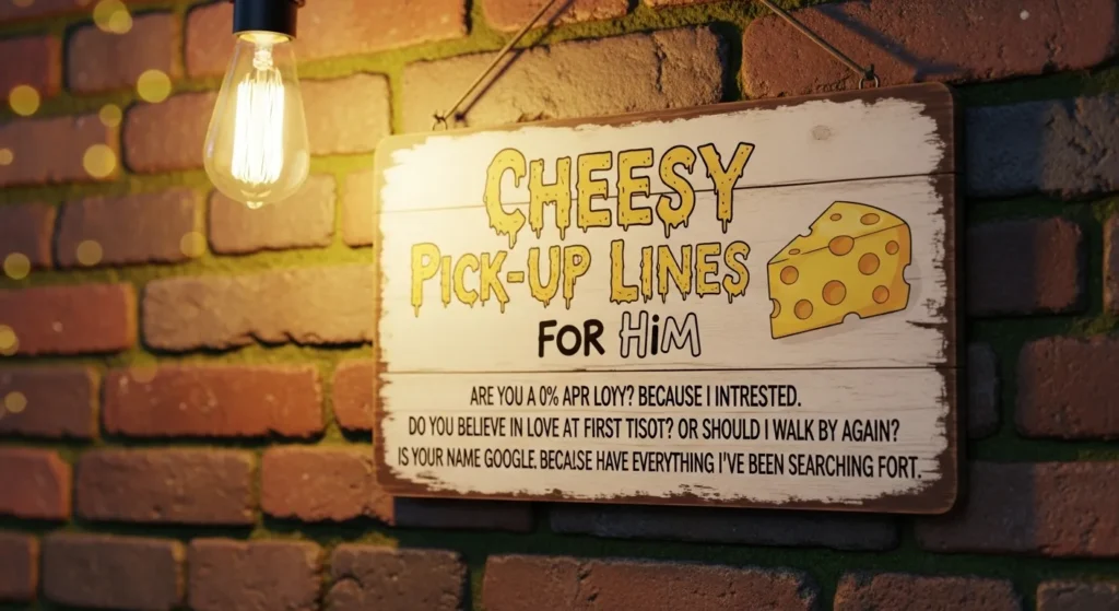 🧀 Cheesy Pick-Up Lines for Him