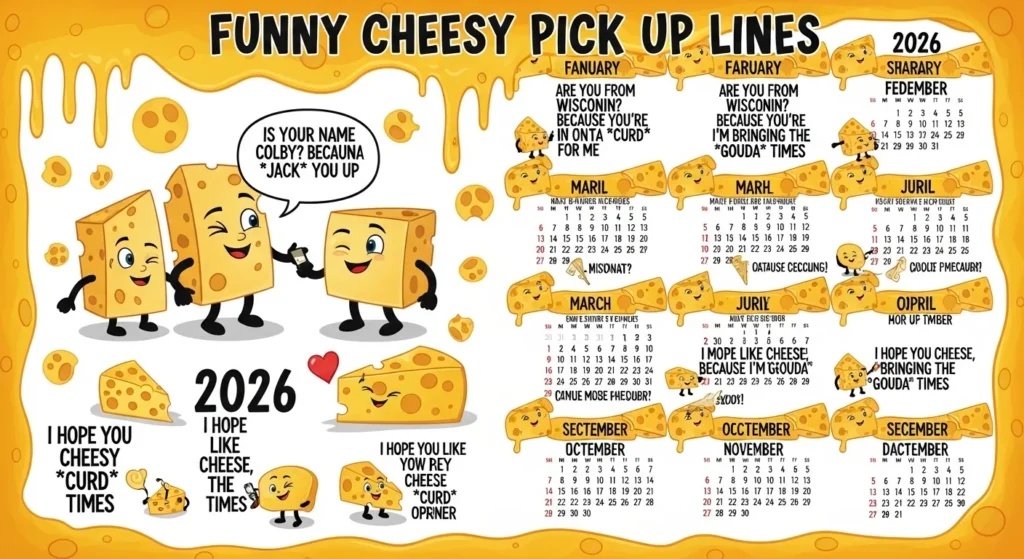 🧀 Funny Cheesy Pick Up Lines 2026