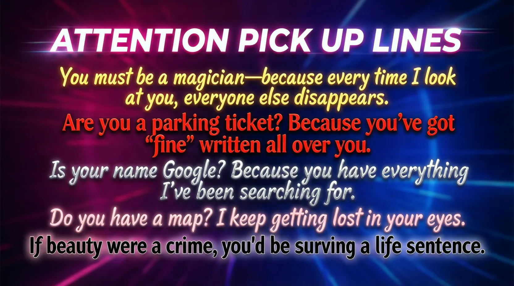 100+Attention Pick Up Lines Designed to Get Noticed (2026)