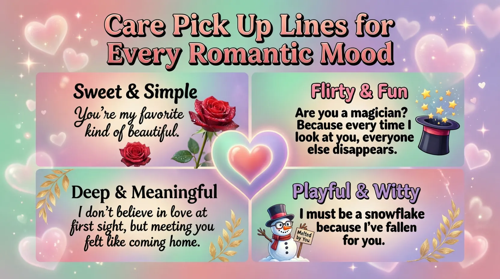 Care Pick Up Lines for Every Romantic Mood