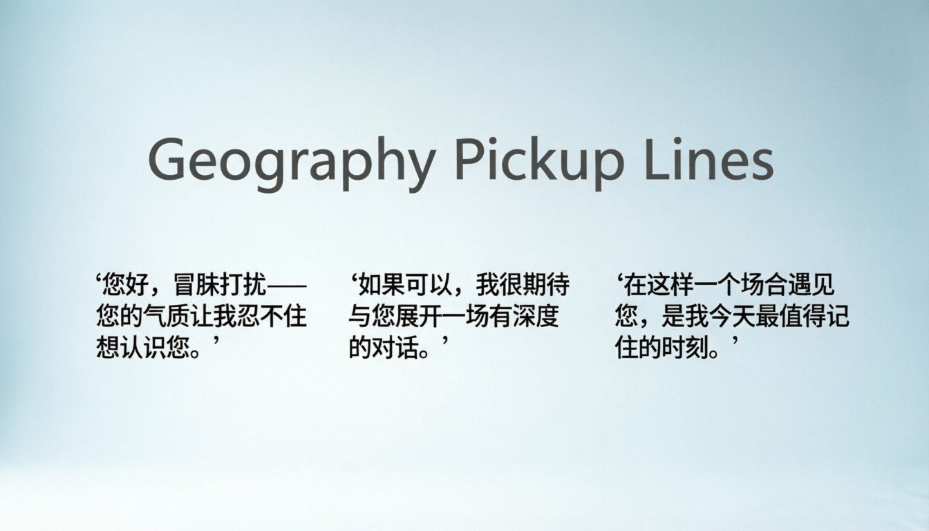 Geography Pickup Lines